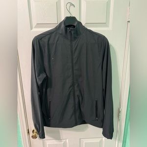 Vuori Men’s Venture Track Jacket, ‘Black Linen Texture’ color, Size Large